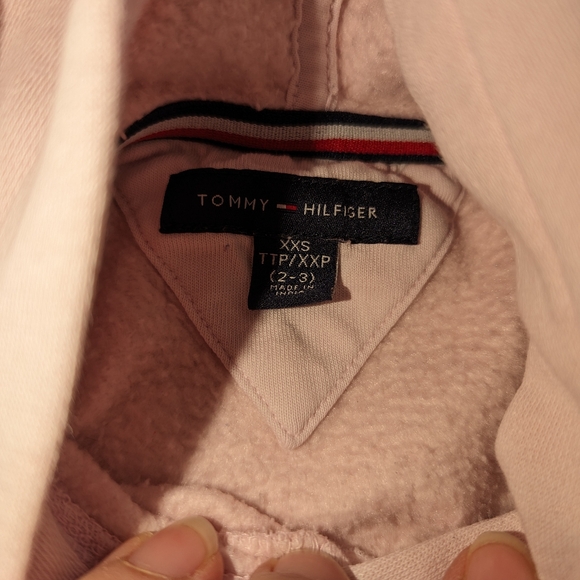 2/$22. Pink Tommy Hilfiger sweater. Hoodie. 2-3yrs. EUC. Gold letters - Picture 2 of 2